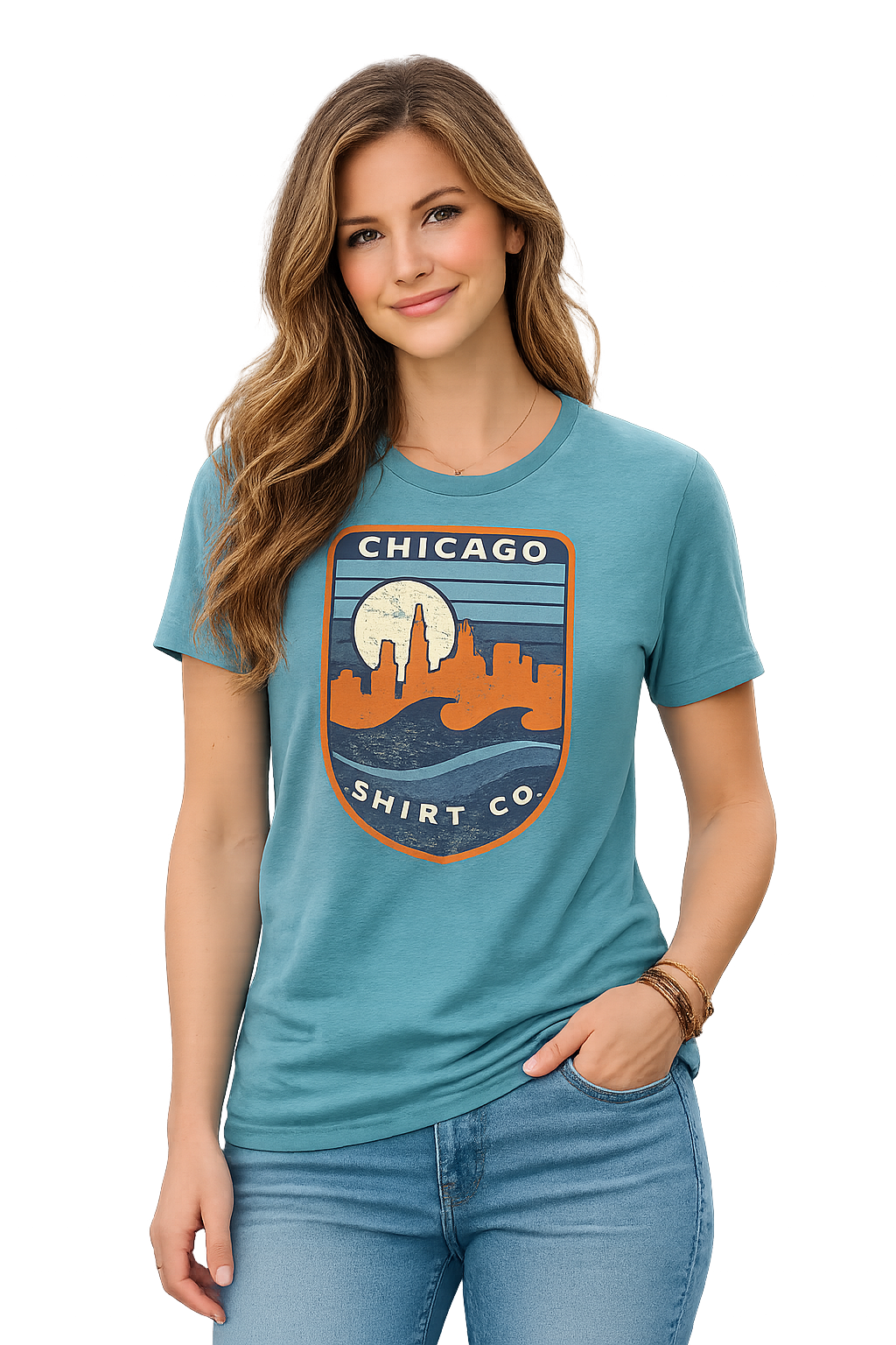 January '26 - Chicago Skyline & Lake Badge T-Shirt