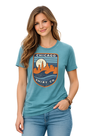 January '26 - Chicago Skyline & Lake Badge T-Shirt