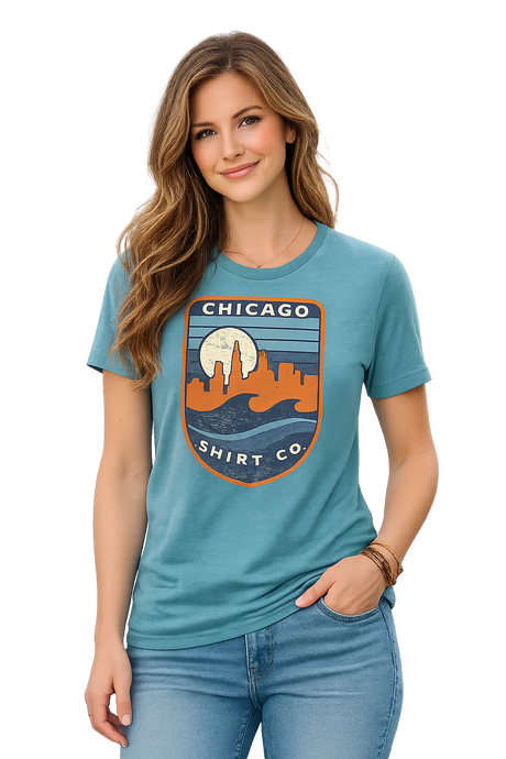 January '26 - Chicago Skyline & Lake Badge T-Shirt