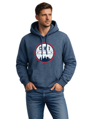 Chicago Flag Circle Hoodie – Vintage Skyline Pullover Sweatshirt