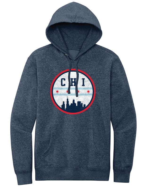 Chicago Flag Circle Hoodie – Vintage Skyline Pullover Sweatshirt