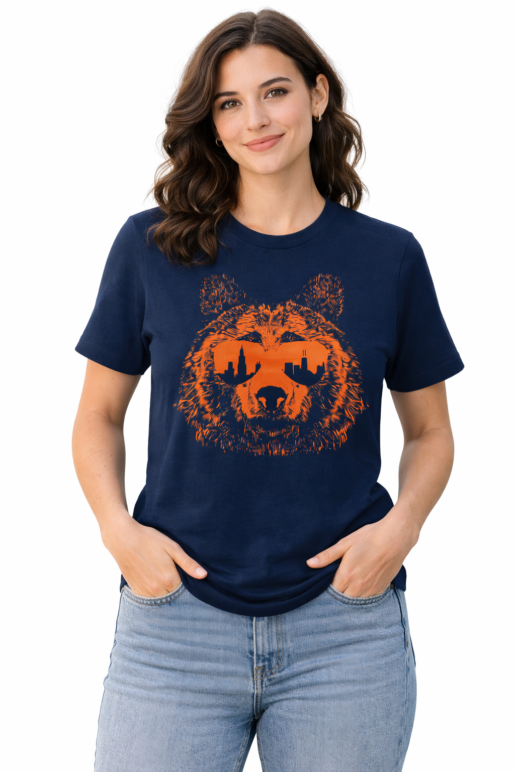 Chicago Bear Ditka Shades T-Shirt - Navy