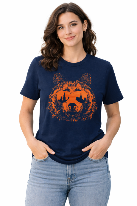 Chicago Bear Ditka Shades T-Shirt - Navy